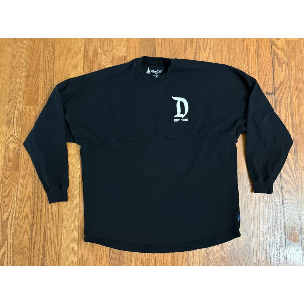 Disneyland Resort Spirit Jersey Black Long Sleeve Crewneck‎ Adult M Est. 1955